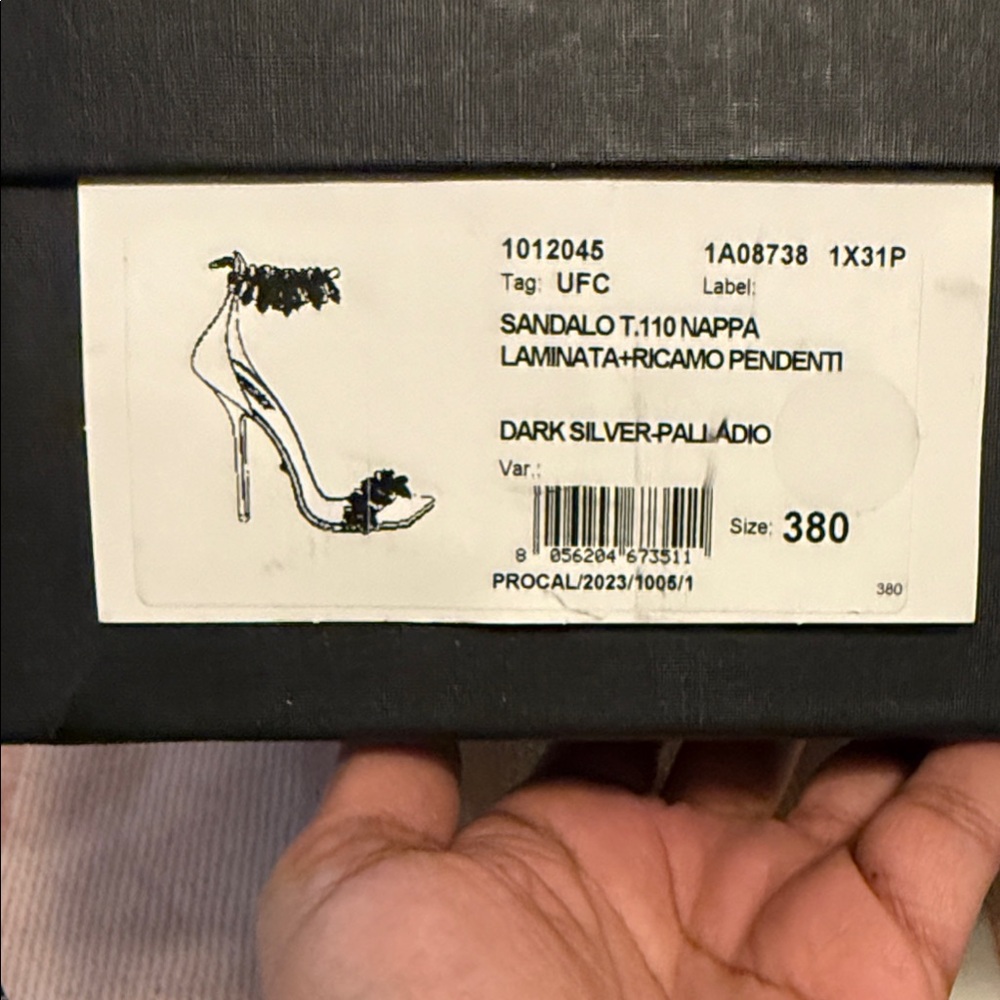 VERSACE Dark Silver High Heel Sandals